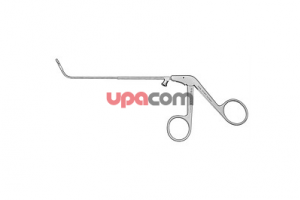 Миниатюрные носовые щипцы RHINOFORCE II по CASTELNUOVO, с очень тонкими плоскими браншами, режущие насквозь, для тканещадящего разреза, загнутые вверх на 65°, открывающиеся влево, ширина 1.5 мм, длина 13 см