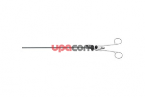 Ножницы CLICKLINE, поворотные, разборные, изолированные, без соединения для монополярной коагуляции, обе бранши подвижны, зубчатые, загнутые, конические, размер 5 мм, длина 36 см, рукоятка 33147