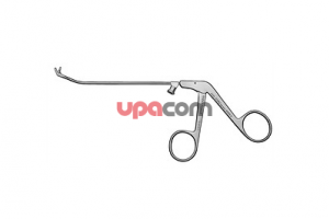 Острые носовые щипцы RHINOFORCE II по CASTELNUOVO, конец тубуса загнут вверх на 25°, режущие насквозь, бранши загнуты вверх на 45°, форма по BLAKESLEY ширина 3 мм, с разъемом для чистки, длина 13 см 