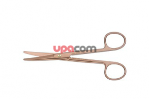 Ножницы пo MAYO, с карбид-вольфрамовыми лезвиями, загнутые, с покрытием из нитрида титана, длина 14.5 см, цветовой код: медный