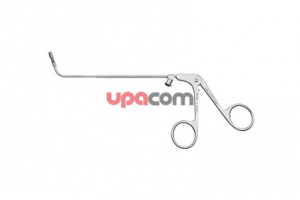 Щипцы с ложкообразными браншами, горизонтально открывающиеся, загнутые вверх на 70°, диаметр браншей 4 мм, с разъемом для чистки, рабочая длина 12 см