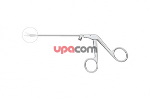 Носовые ножницы RHINOFORCE II, лезвия загнуты вниз, для резекции передней доли средней раковины при узкой полости носа и для предупреждения послеоперационной синехии, с разъемом для чистки, длина 13 см