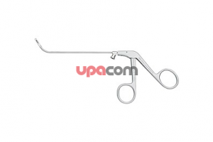 Щипцы RHINOFORCE II для лобной пазухи по KUHN, режущие насквозь, с особо тонкими плоскими браншами для тканещадящего разреза, стержень загнут вверх на 60°, ширина 1.5 мм, открывающиеся вправо, длина 12 см