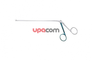 Щипчики, загнутые вверх на 90°, режущие внакладку, очень острые, с овальными окончатыми ложкообразными браншами, ширина 1.8 мм, рабочая длина 15 см, цветовой код: одна половина рукоятки синяя