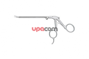 Щипцы для клипс RHINOFORCE II по MONTGOMERY-YOUNGS, для эндоназальной эндоскопической лигатуры клиновидно-небной артерии, с аспирационным каналом, рукоятка с пружиной, бранши загнуты влево, длина 13 см, для титановых клипс 8665 Т