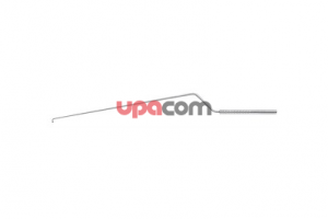 Крючок-пальпатор, штыкообразный, дистально загнут под углом 90°, с шариком, с круглой рукояткой, длина 20 см, по ROSENTHAL