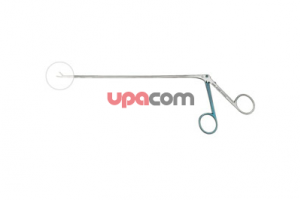 Щипчики, загнутые вверх на 45°, режущие внакладку, очень острые, с овальными окончатыми ложкообразными браншами, ширина 1.8 мм, рабочая длина 18 см, цветовой код: одна половина рукоятки синяя