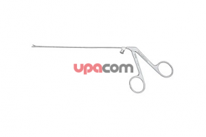 Захватывающие микрощипцы, загнутые вправо, матированные, очень тонкая модель, гибкие, вертикально открывающиеся, с трубчатым стержнем, толщина 1.5 мм, с разъемом для чистки, длина 15 см