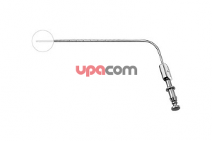 Аспирационная трубка по de DIVITIIS-CAPPABIANCA, с отверстием регулировки потока и мандреном, градуированная, с боковым отверстием слева, загнутая вправо, диаметр 3 мм, длина 15 см