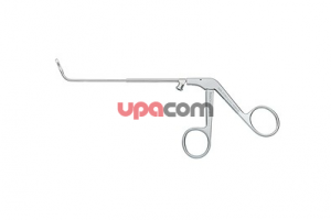 Миниатюрные носовые щипцы RHINOFORCE II по CASTELNUOVO, с очень тонкими плоскими браншами, режущие насквозь, для тканещадящего разреза, загнутые вверх на 65°, открывающиеся вправо, ширина 1.5 мм, длина 13 см