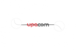 Двусторонний зонд для лобной пазухи по KUHN, № 2, обе стороны загнуты на 90°, один конец в виде зонда прямой, другой конец загнут внутрь, длина 22 см