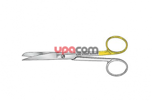 Ножницы, изогнутые, острый/тупой, длина 13 см, цветовой код: одно кольцо рукоятки позолоченное