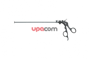 Ножницы CLICKLINE, поворотные, разборные, с соединением для монополярной коагуляции, обе бранши подвижны, зубчатые, ложкообразно загнутые, бранши 20 мм, размер 5 мм, длина 43 см, рукоятка 33121