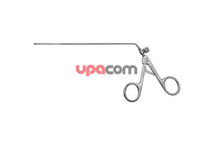 Выкусыватель по STAMMBERGER, кончик овальный, круговой, направление разреза 60° от верха дистального до низа проксимального конца, диаметр 3.5 мм, с прямым тубусом, для клиновидной кости, решетчатой кости и атрезии хоан, длина 18 см