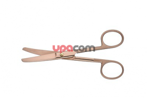 Ножницы, изогнутые, острый/тупой, с покрытием из нитрида титана, длина 13 см, цветовой код: медный