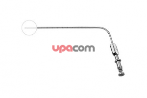 Аспирационная трубка по de DIVITIIS-CAPPABIANCA, с отверстием регулировки потока и мандреном, градуированная, с боковым отверстием слева, загнутая влево, диаметр 3 мм, длина 15 см