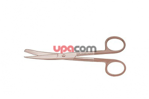 Ножницы, с карбид-вольфрамовыми лезвиями, загнутые, острый/тупой, с покрытием из нитрида титана, длина 14.5 см, цветовой код: медный
