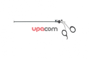 Ножницы CLICKLINE, поворотные, разборные, изолированные, без соединения для монополярной коагуляции, обе бранши подвижны, зубчатые, загнутые, конические, размер 5 мм, длина 30 см, рукоятка 33161