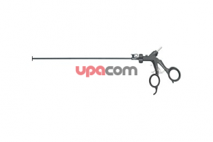 Щипцы CLICKLINE для захвата и диссекции по MANHES, «Клюв утки», тупые, для частичного сжимания ткани, поворотные, разборные, изолированные, с соединением для монопопярной коагуляции, одна бранша подвижна, размер 5 мм, длина 36 см, рукоятка 33156